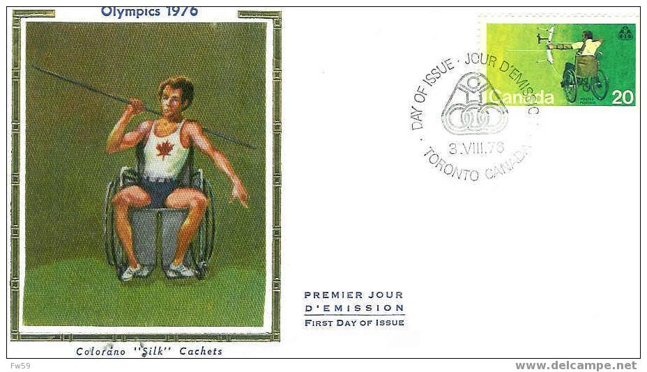 TIR A L ARC FDC CANADA 1976 JEUX OLYMPIQUES DE MONTREAL 1976 HANDISPORTS TIR A L ARC - Ete 1976: Montréal