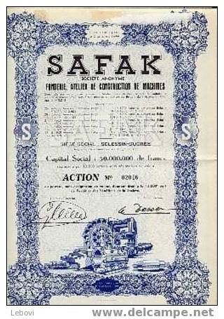 SCLESSIN - OUGREE - SAFAK S.A. Fonderie, Atelier De Construction De Machines - Capital : 50.000.000 Fr - Industrie