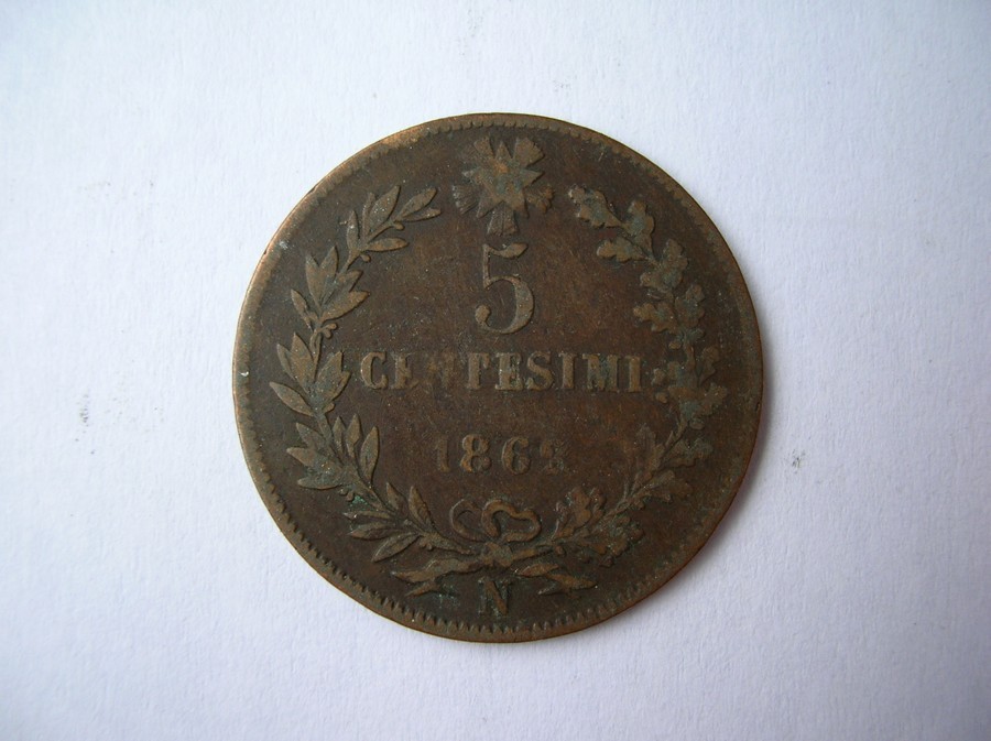 5 Centesimi 1862 N-NAPOLI. VITTORIO EMANUELE II. - Other & Unclassified