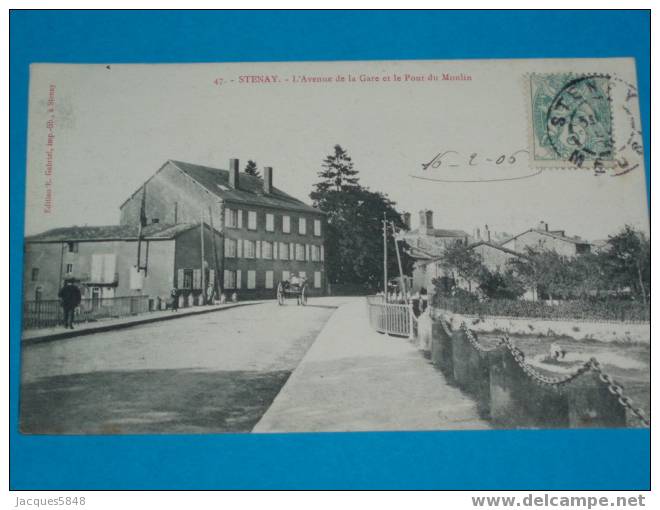 55)- Stenay--n°47 - L'avenue De La Gare Et Le Pont Du Moulin --- Tres Belle Carte - Stenay