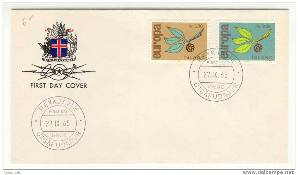 Islanda - Busta Fdc Europa CEPT 1965 - 1965