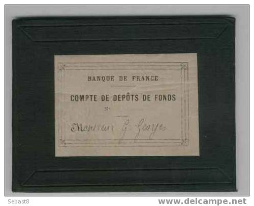 TRES RARE COMPTE DE DEPOTS DE FONDS BANQUE DE FRANCE - Errors & Oddities