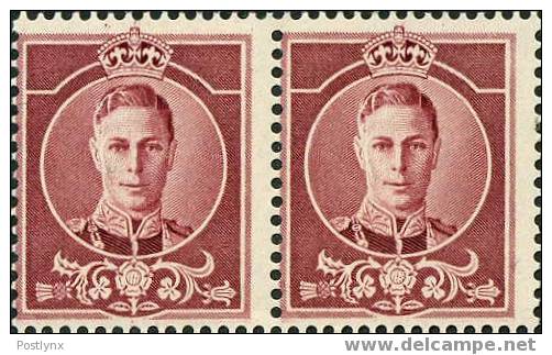 AUSTRALIA 1937, George VI WATERLOW Red, ESSAY, Horizontal Pair - Essais & Réimpressions