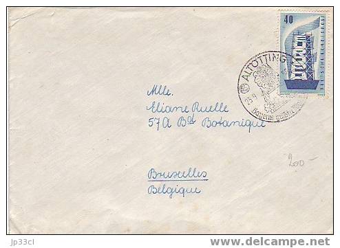 Allemagne : Timbre Europa YT N° 118 Sur Lettre Du 23/9/1956 - 1956