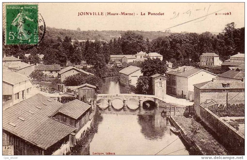 52 JOINVILLE Poncelot, Pont, Vue Partielle, Ed Lerique 1063, 1915 - Joinville