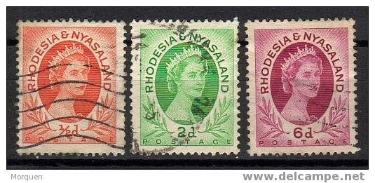 Lote 4 Sellos RODESIA NYASSALAND Num 1, 3, 7, 39 º - Rhodesien & Nyasaland (1954-1963)