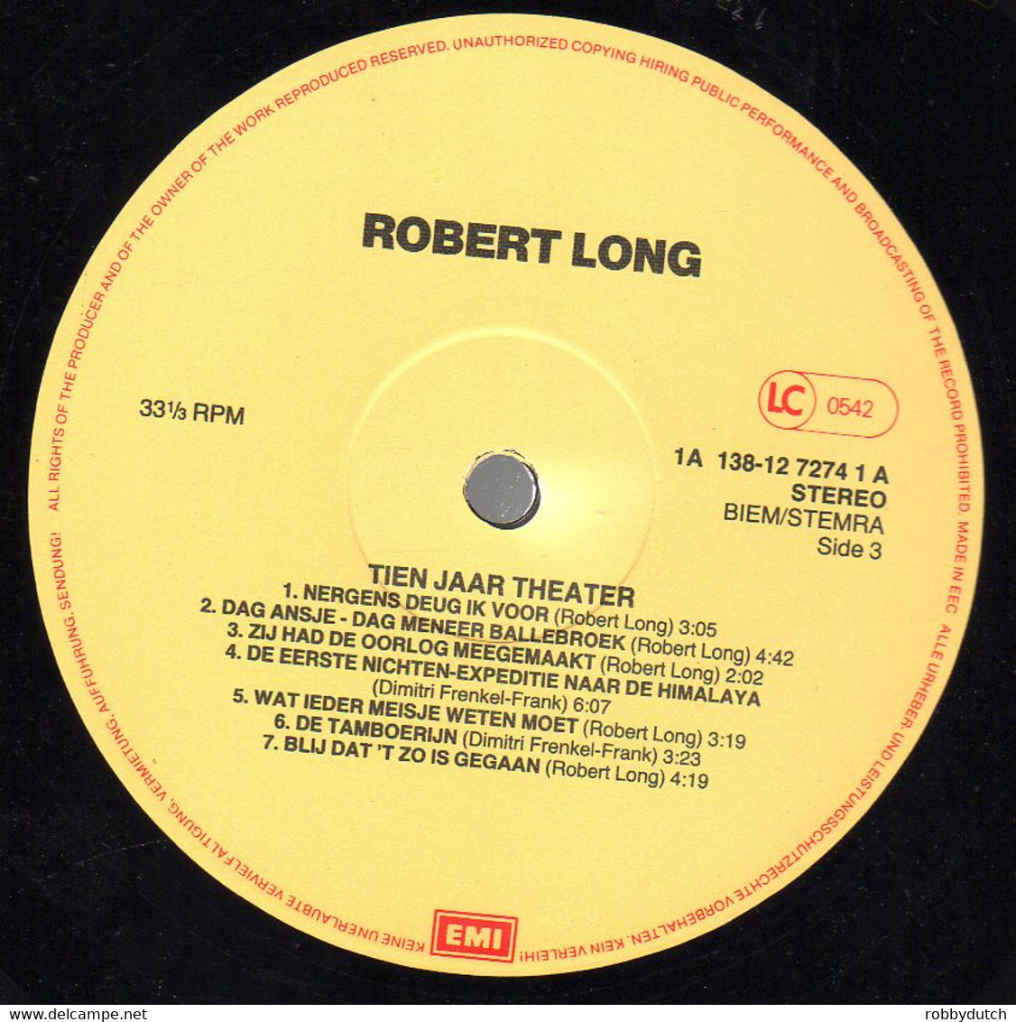 * 3LP box* ROBERT LONG - 10 JAAR THEATER + Boekje