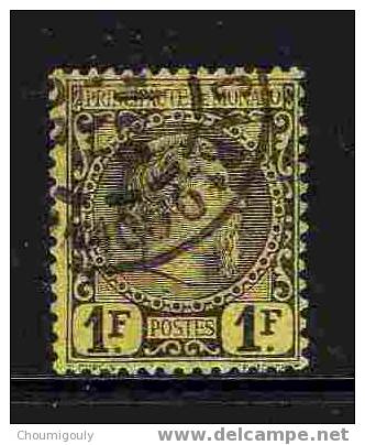 MONACO 1885 Y&T 9 "PRINCE CHARLES III , 1F NOIR SUR JAUNE" OBLITERE TB - Autres & Non Classés