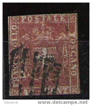 Q622.-. TOSCANA / TUSCANY  .- 1860.- SCOTT: # 21  .- USED . SEE SCAN PLEASE..SCV: US$ 140.00 ++ - Toskana