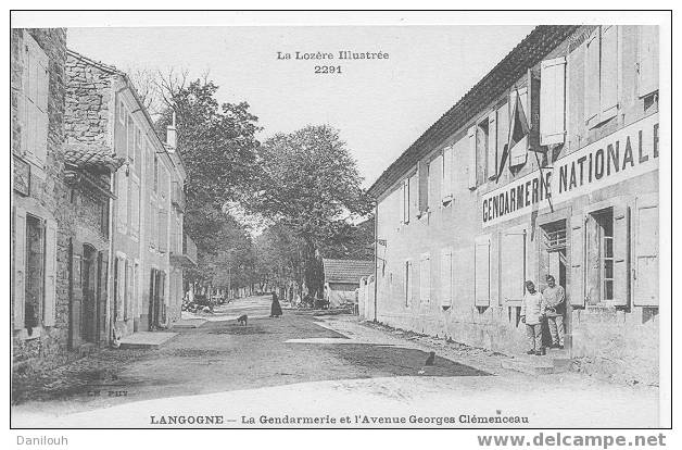 48 // LOZERE / LANGOGNE / La GENDARMERIE Et L'avenue Georges Clémenceau / M.B Edit / - Langogne