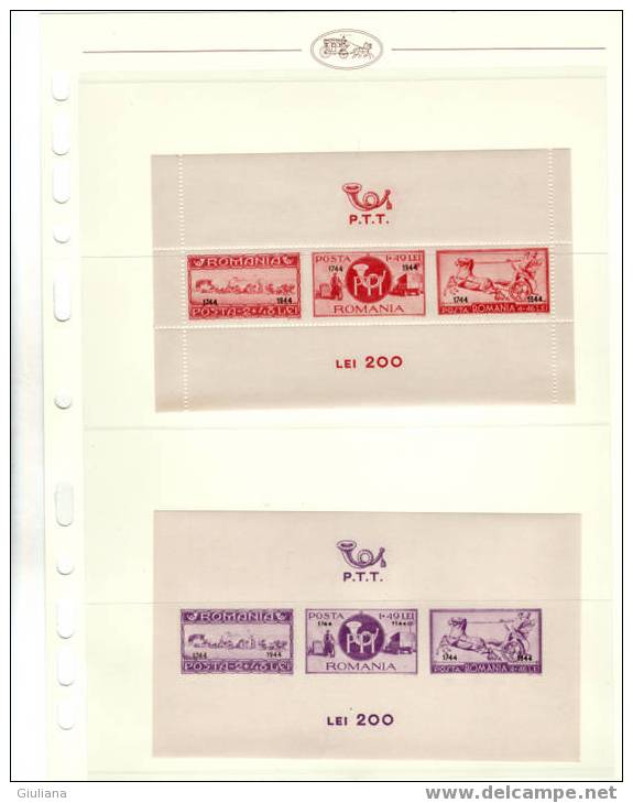 ROMANIA - Foglietti N. 14/15**/Yvert) Ippica: Quadriga - Hippisme