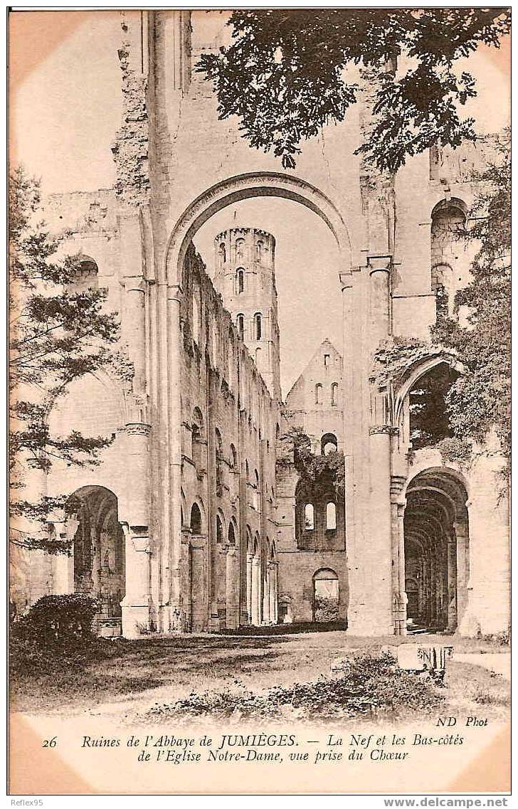 Ancienne Abbaye De JUMIEGES - La Nef Et Les Bas-côtés De L'Eglise Notre-Dame, Vue Prise Du Choeur - Jumieges