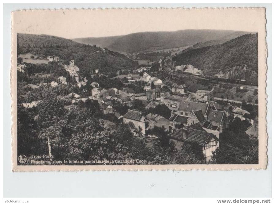 Trois Ponts - Panorama, Dans Le Lointain Panorama De La Cascade De Coo - Trois-Ponts