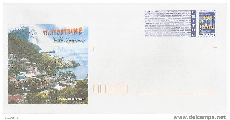 Entier / Stationery / PSE - PAP MARTINIQUE - Bellefontaine, Ville Lumière - PAP: Ristampa/Logo Bleu