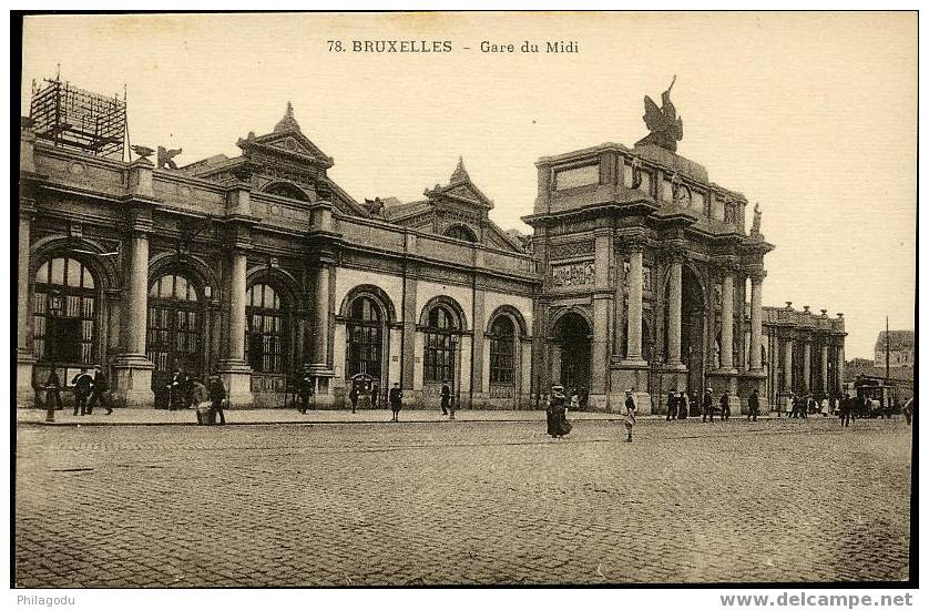 Bruxelles Gare Du Midi Vers 1900    Superbe Fraicheur - Transport (rail) - Stations