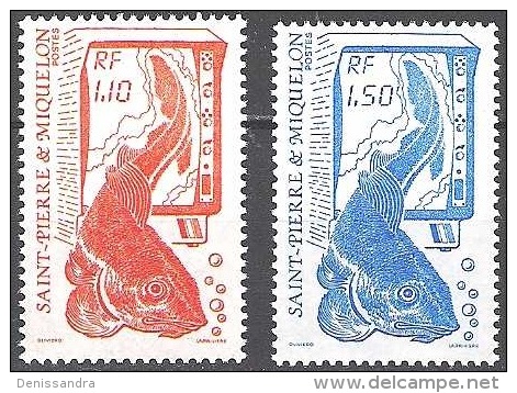 Saint-Pierre & Miquelon 1988 Yvert 480 - 481 Neuf ** Cote (2015) 1.90 Euro La Pêche Méthode Moderne De Détection - Neufs