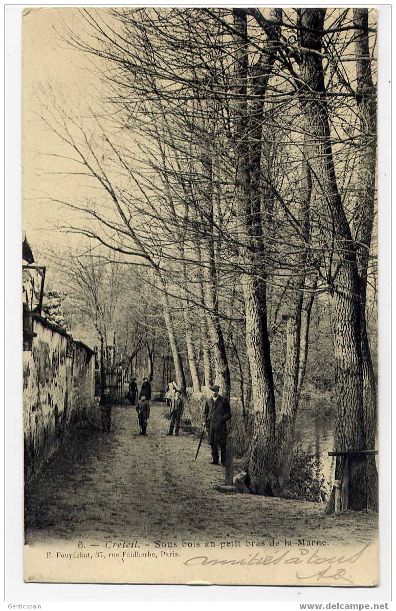 H102 - CRETEIL - Sous-bois Au Petit Bras De La Marne (carte Animée De 1905) - Creteil