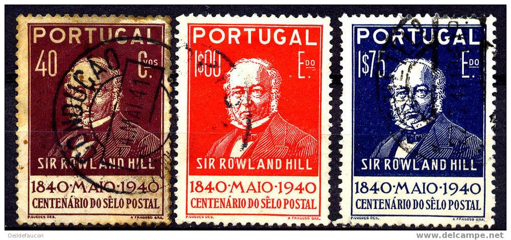 PORTUGAL - Yvert - 603 - 606 - 607    - Cote 8.25 € - Rowland Hill