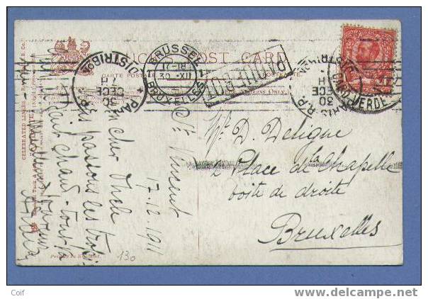 130 Op Kaart "THE ROYAL MAIL- S.S. ARAGON OFF THE LIZARD" Met Stempel PAQUEBOT - Briefe U. Dokumente