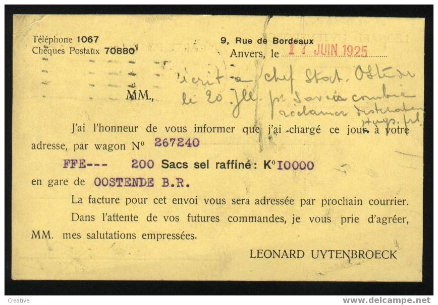 ANTWERPEN ANVERS 1925 - Lettres & Documents