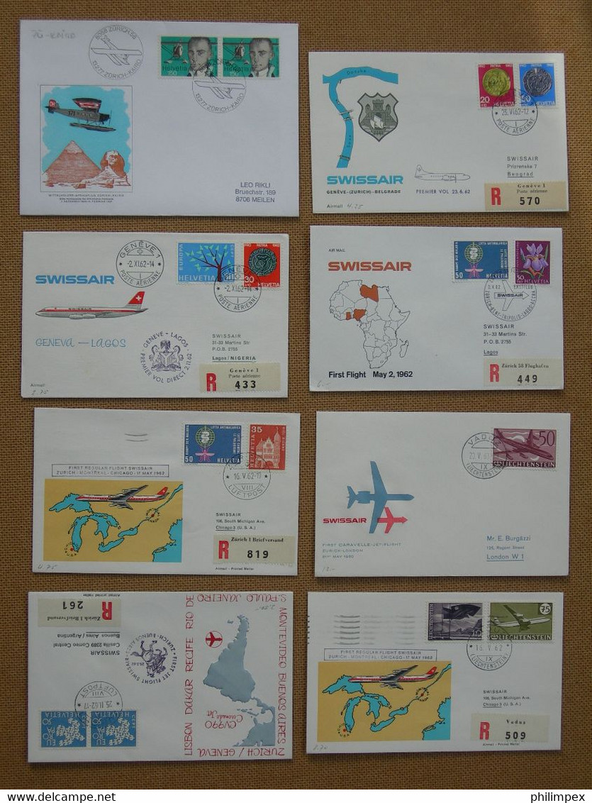 SWITZERLAND, 400+ AIRPOSTDOCUMENTS, FIRST- and SPECIAL FLIGHTS - GREAT LOT!