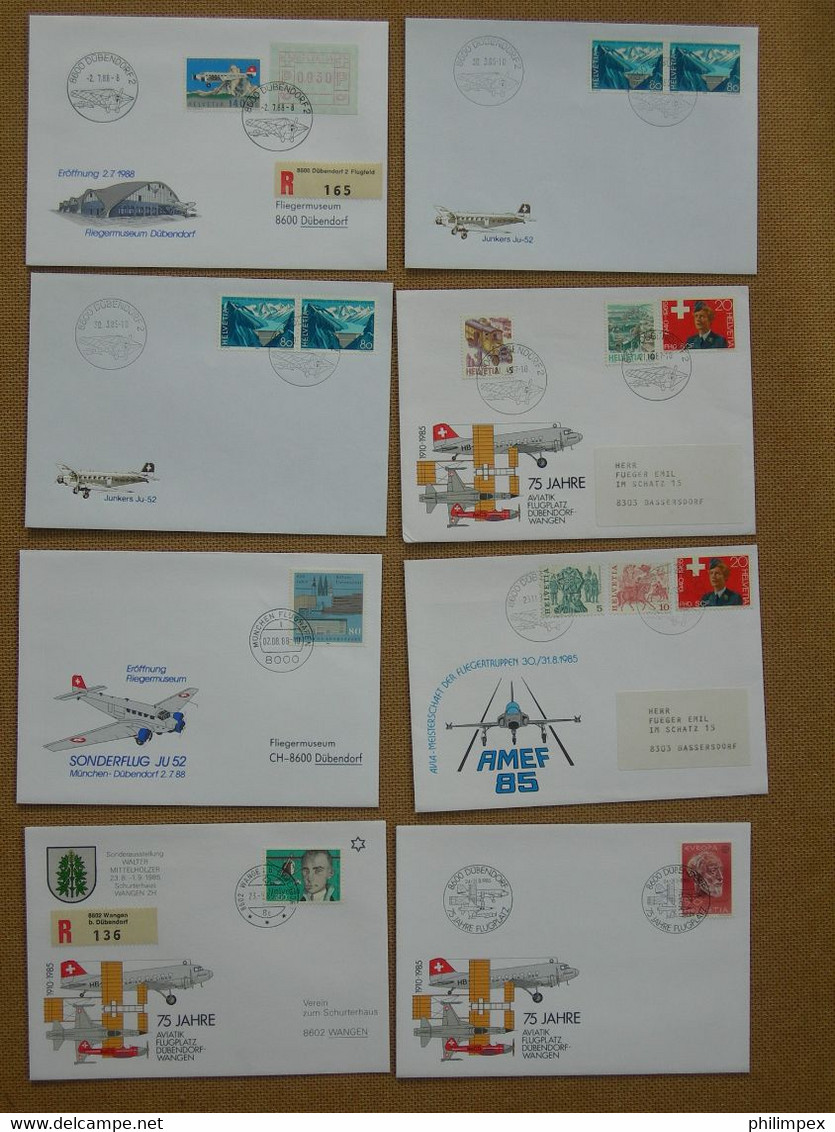 SWITZERLAND, 400+ AIRPOSTDOCUMENTS, FIRST- and SPECIAL FLIGHTS - GREAT LOT!