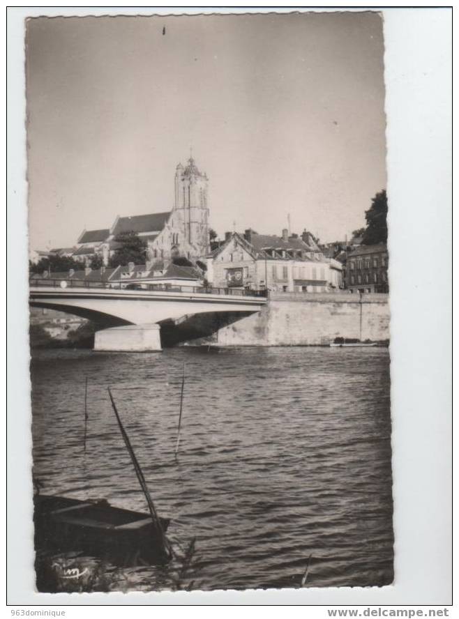 Beaumont Sur Oise - Le Pont Et L'eglise - Photographie Veritable - Beaumont Sur Oise