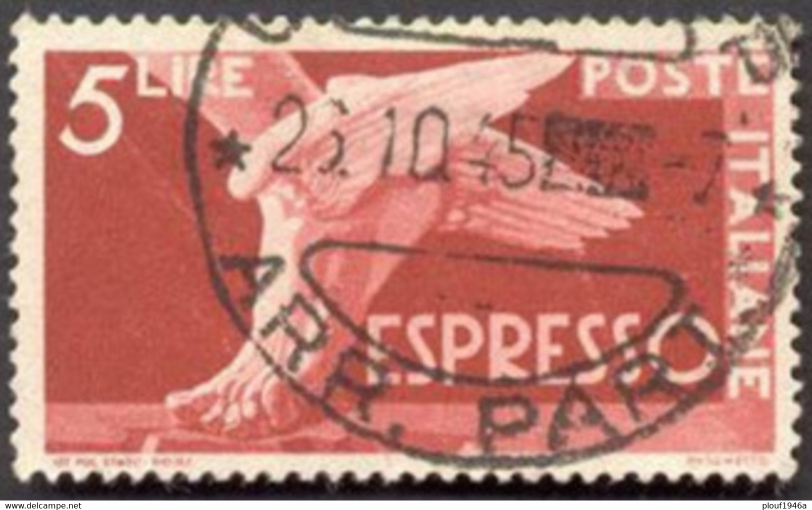 Pays : 247,04 (Italie: Royaume : Umberto II (1944-1946)  Yvert Et Tellier N°:  Ex   27 (o) - Posta Espresso