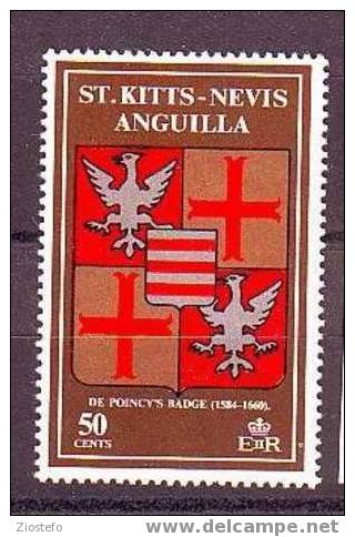 708 St Kitts Nevis Anguilla: De Poincy's Badge Yv 257 - St.Kitts-et-Nevis ( 1983-...)