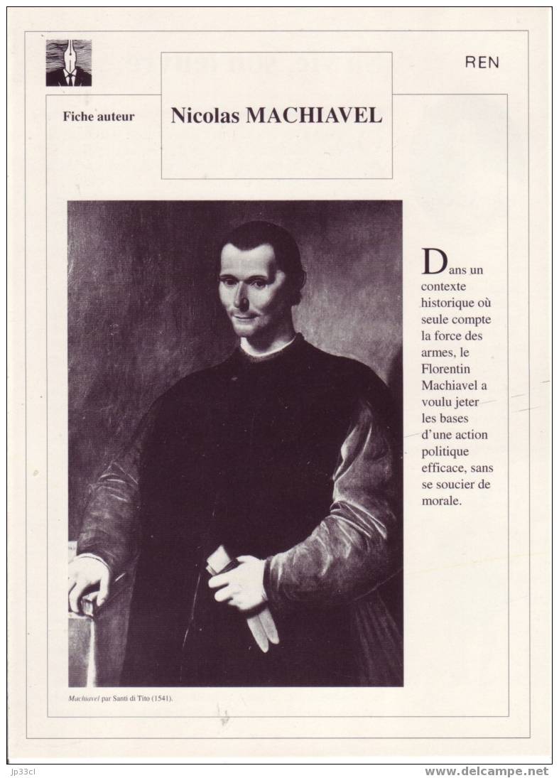 Fiche D´auteur Sur Nicolas Machiavel - Schede Didattiche