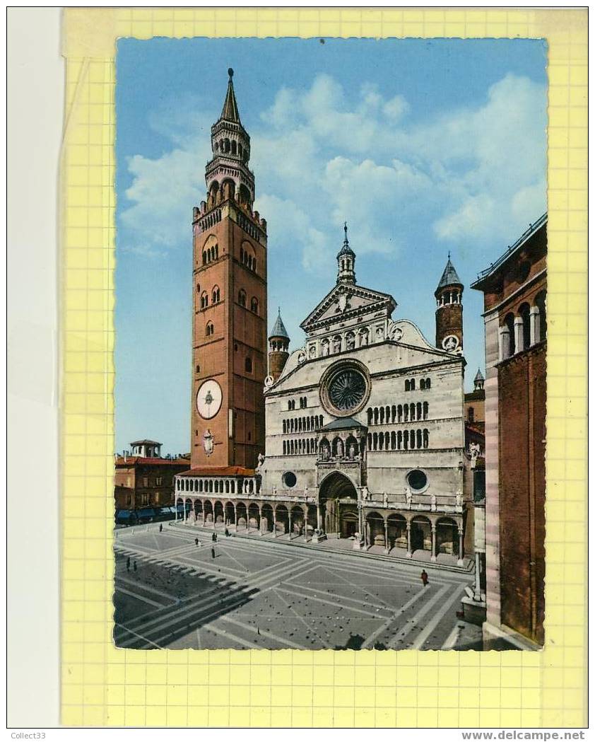 Italie - Cremona -Duomo E Torrazzo - La Cathédrale Et Le Clocher Torrazzo - CPSM 1966 - Ed Ardigo N° 20 - Cremona