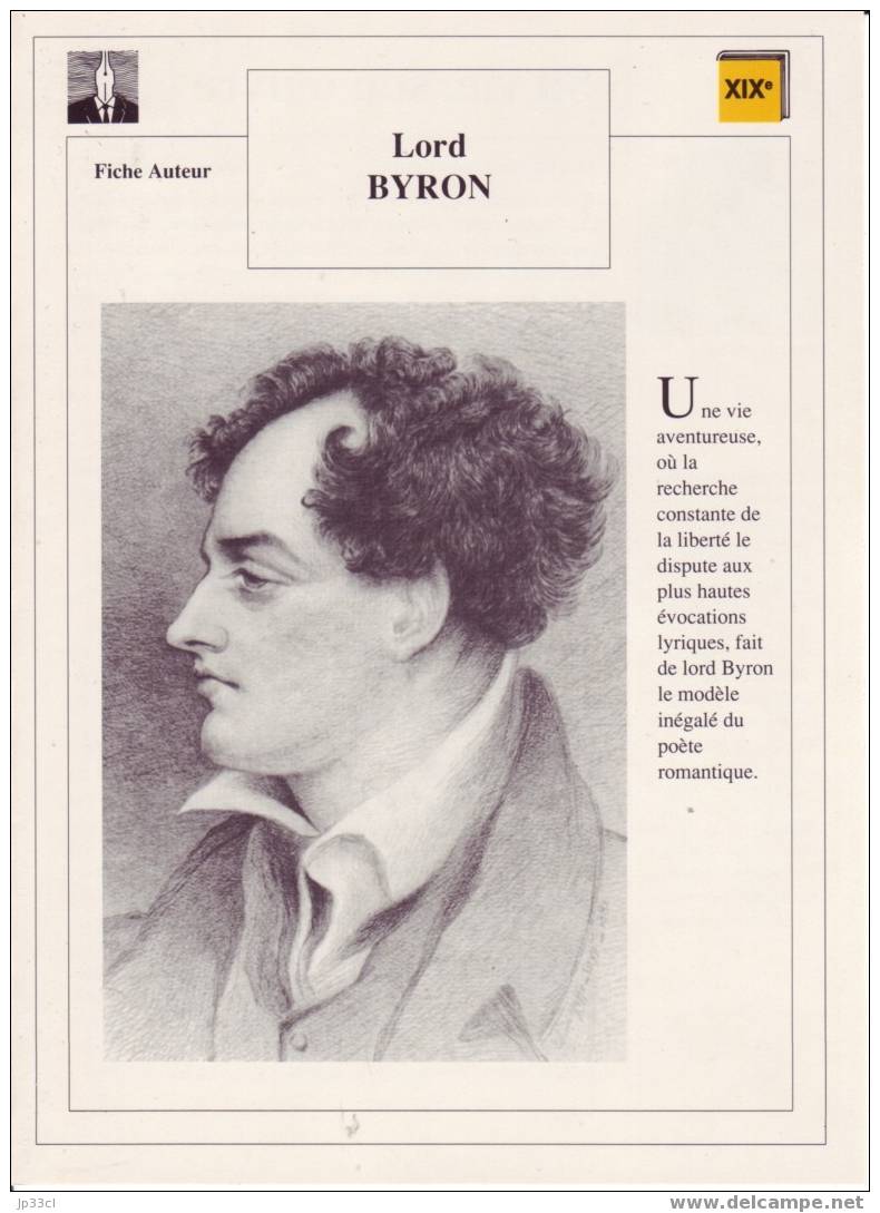 Fiche D´auteur Sur Lord Byron - Schede Didattiche