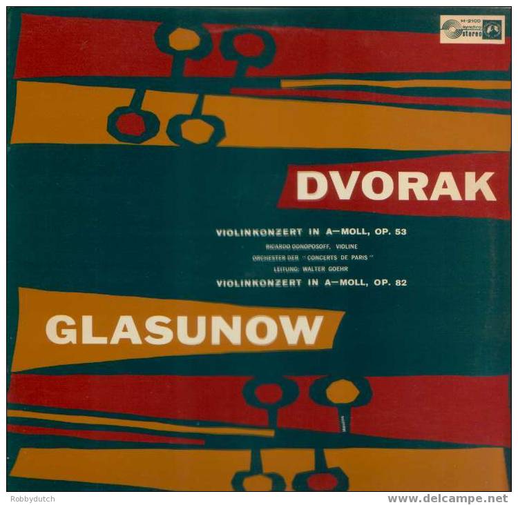 * LP * GLASUNOV / DVORAK - VIOLINKONZERT IN A-MOLL - ORCH. DER CONCERTS DE PARIS / WALTER GOEHR - Klassik