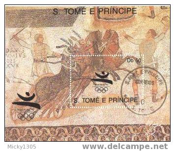 Sao Tome & Principe - Block Gestempelt / Miniature Sheet Used (B100) - Summer 1992: Barcelona