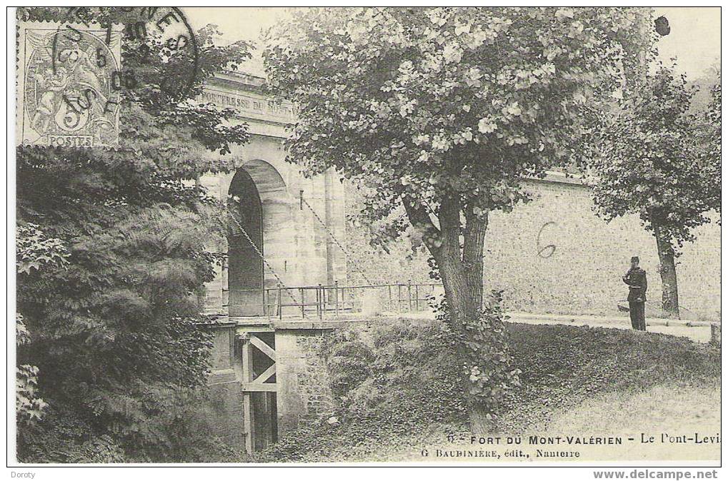 CPA FORT DU MONT VALERIEN - LE PONT LEVIS - SUBLIME REPRODUCTION "CARTES D´AUTREFOIS" AVEC DESCRIPTIF AU DOS - Mont Valerien