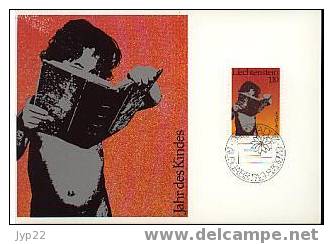 Liechtenstein Lot 3 CM 1er Jour FDC Année Internationale De L´Enfant Jahr Des Kindes 8-3-1979 - Boire Manger étudier - Maximumkarten (MC)