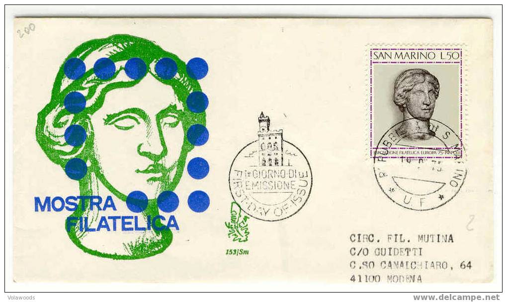 San Marino - Busta Fdc Con Serie Completa: XV Mostra Del Francobollo Europa A Napoli - 1975