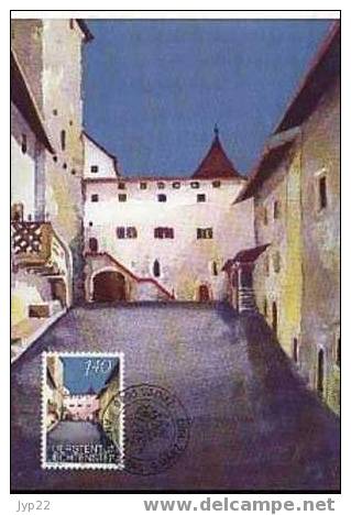 Liechtenstein Lot 2 CM 1er Jour FDC Château De Vaduz Castle Schloss - Maximumkaarten
