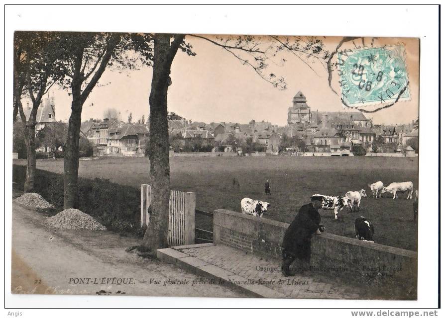 CPA----14----PONT-L´EVEQU E---ROUTE  De LISIEUX - Pont-l'Evèque