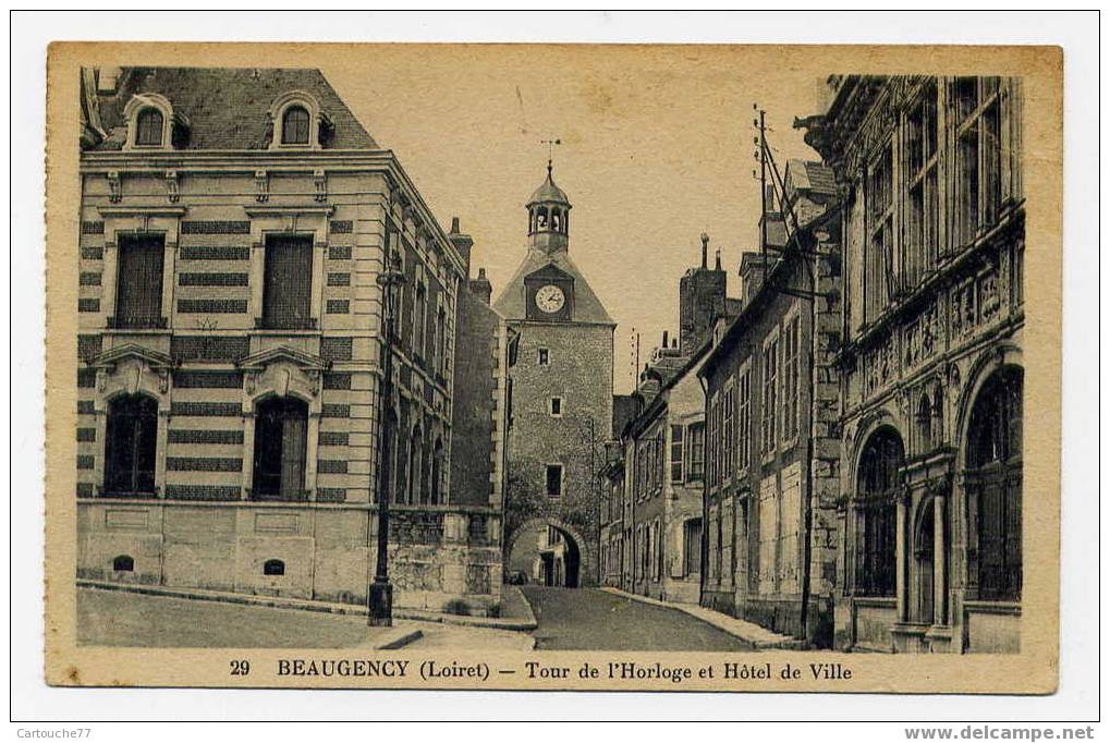 J3 - BEAUGENCY - Tour De L'Horloge Et Hôtel De Ville (1946) - Beaugency