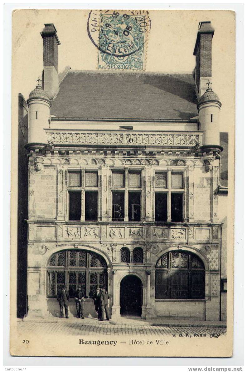 J3 - BEAUGENCY - Hôtel De Ville (carte Animée De 1905) - Beaugency
