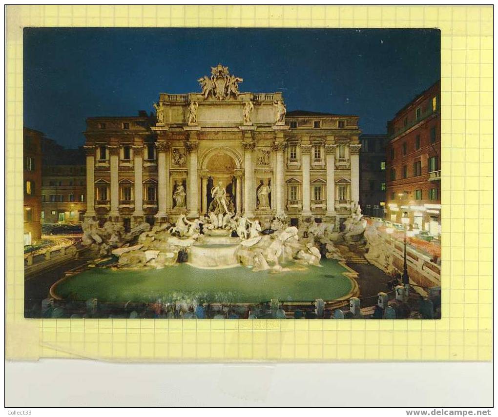 Italie - Roma - Fontana Di Trevi - Fontaine De Trevi, La Nuit - CPM Non Voyagé - Ed ?? N° 50/214 - Fontana Di Trevi