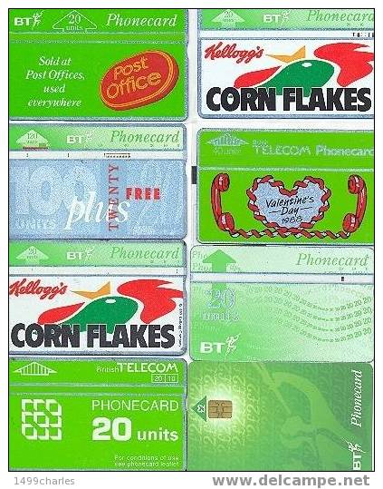 LOT 8 TELECARTES  DONT St VALENTIN De 1988 !!!!!! - Verzamelingen