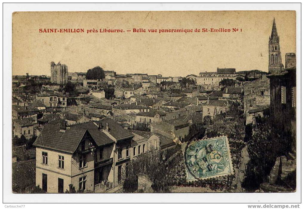 J16 - SAINT-EMILION - Belle Vue Panoramique (1907) - Saint-Emilion