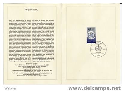 DDR035/ ETB Nr. 28, 1988 &ndash; Weltgesundheitsorganisation WHO, 40 Jahre - 1st Day – FDC (sheets)