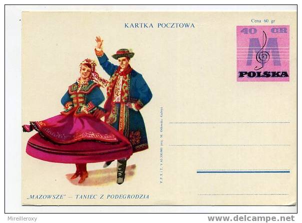 DANSE / FOLKLORE / ENTIER POSTAL / POLOGNE /  STATIONERY - Dans