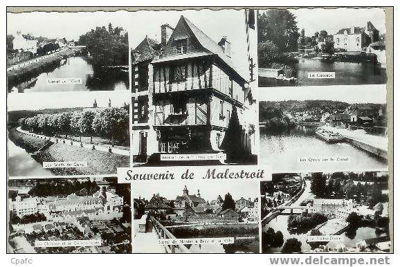 CP ANNEES 1950 MALESTROIT MULTIVUES /QUAI-CLINIQUE-ILE-CANAL... - Malestroit