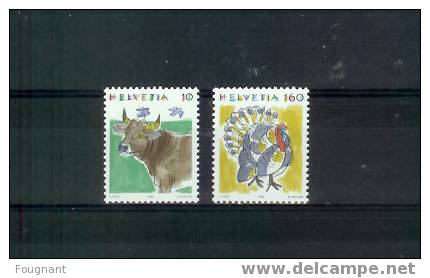 SUISSE:1992.N°1289/90 NSC.Série Courante:Animaux.Vache-Di Ndon.Série Complète. - Ferme