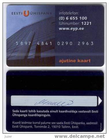 Estonia: Debit Interim Card From Uhisbank - Carte Di Credito (scadenza Min. 10 Anni)