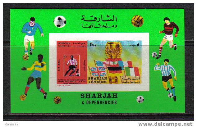 E423 - SHARJAH , FOGLIETTO BECKENBAUER  ***  Rimet 1970 NON DENT. - Sharjah